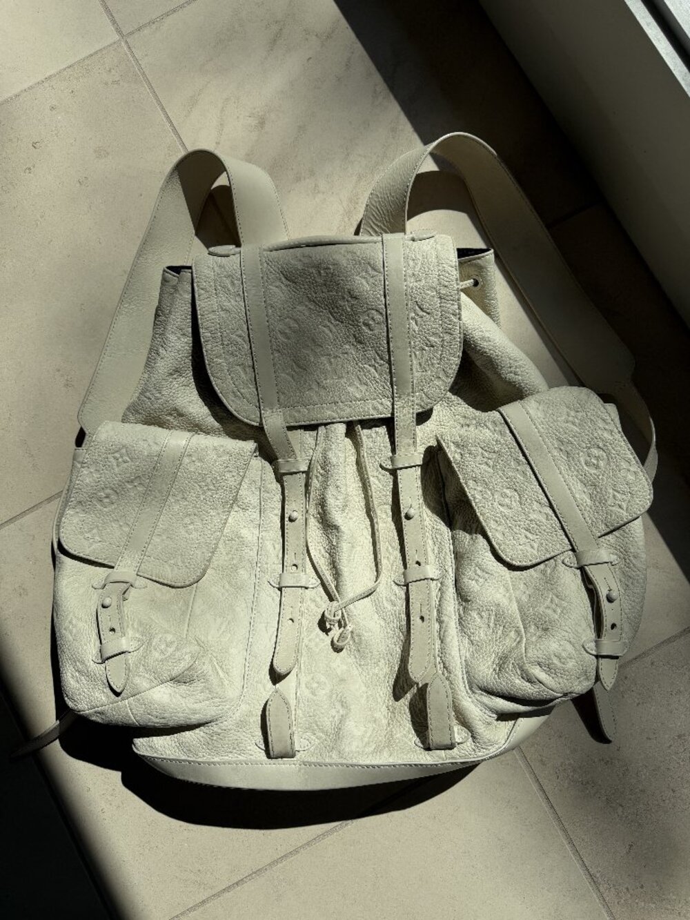 Louis Vuitton Empreinte Leather Backpack White Cream